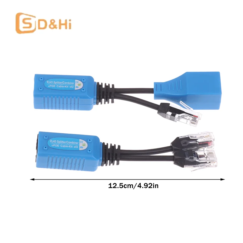 1Set Plastic POE Cable Kit RJ45 Splitter Combiner CCTV POE Adapter Cable Passive Power Cable For IP Camera