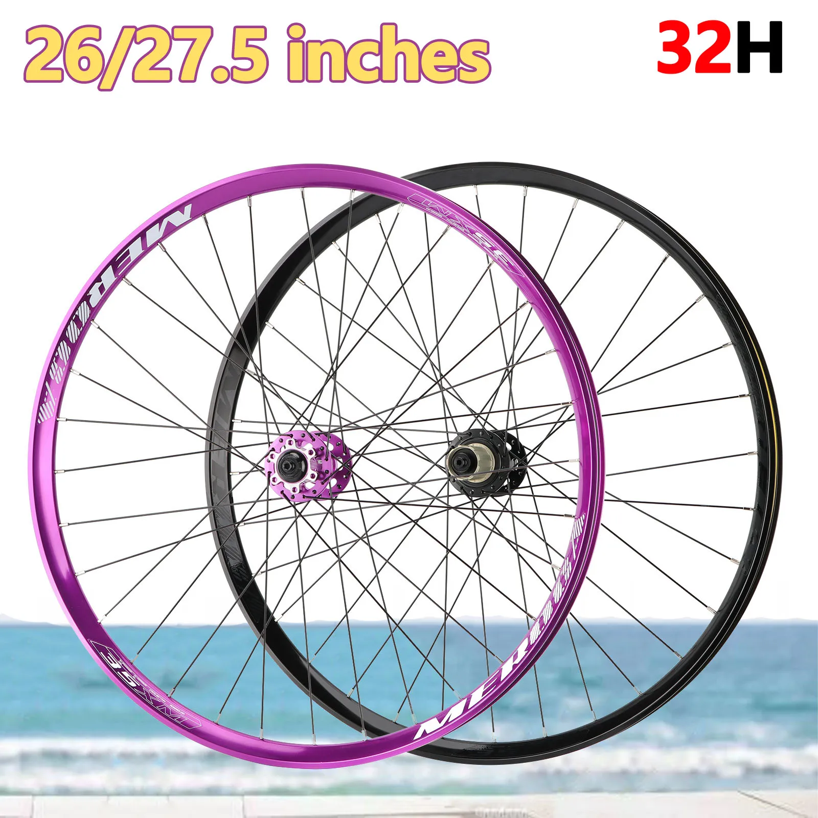 27.5 26 Inch MTB Wheelset For AM XC mountain bike 32 Holes Disc Brake speed Wheels Quick Release aluminum rims Bicycle Wheel