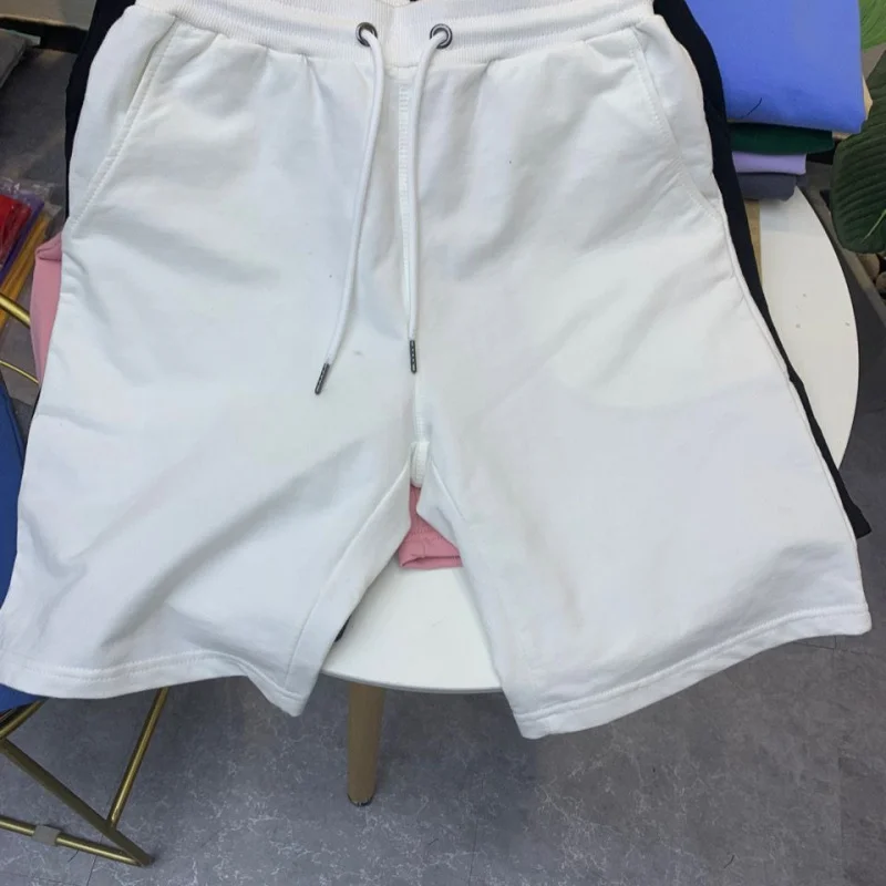 Mens Shorts Cotton Summer Sports For Male And Women Solid Color Casual Versatile Lacing Design Fashion Kneen Length Shorts