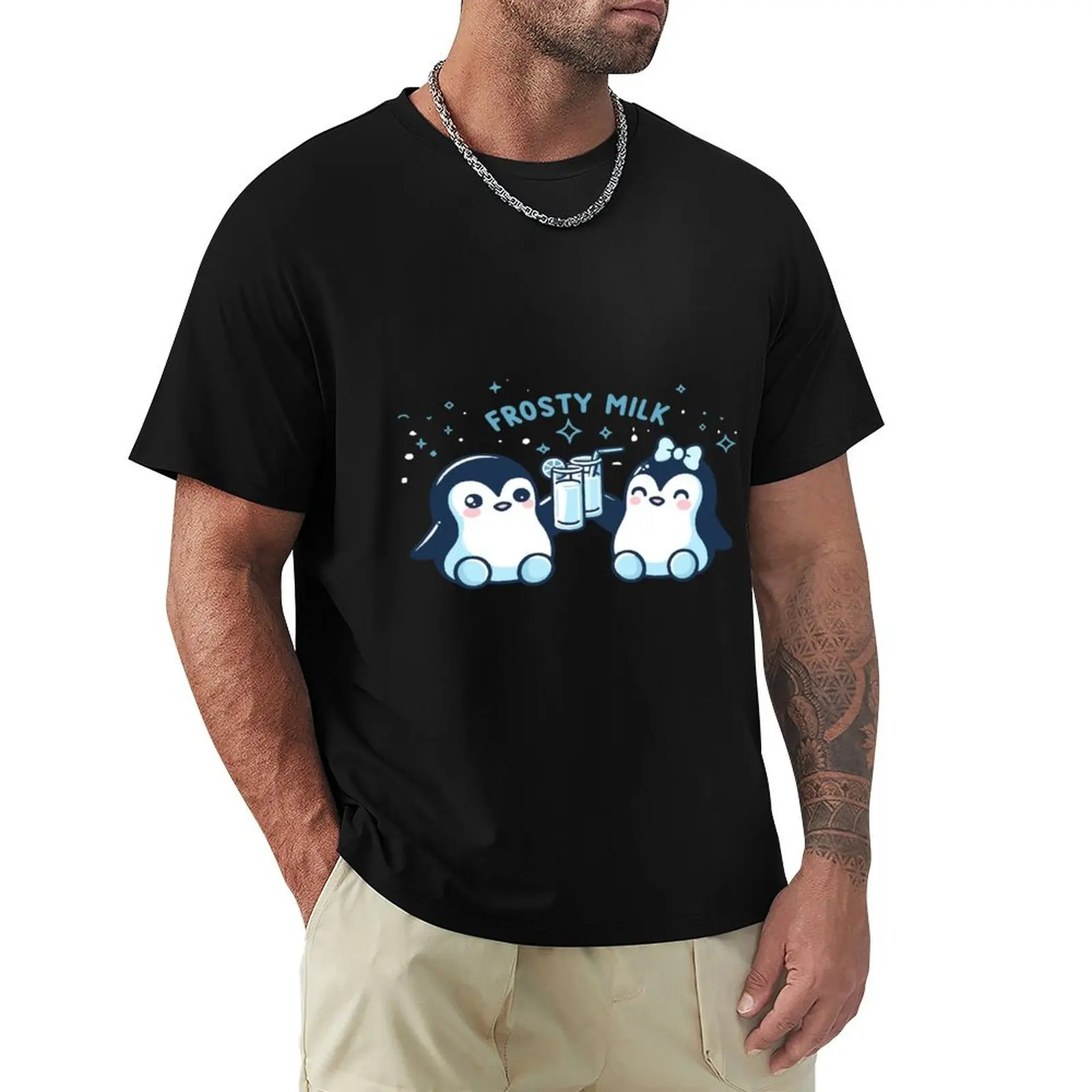 

Cute Penguins Frosty Milk T-Shirt for a boy boys animal print mens tall t shirts