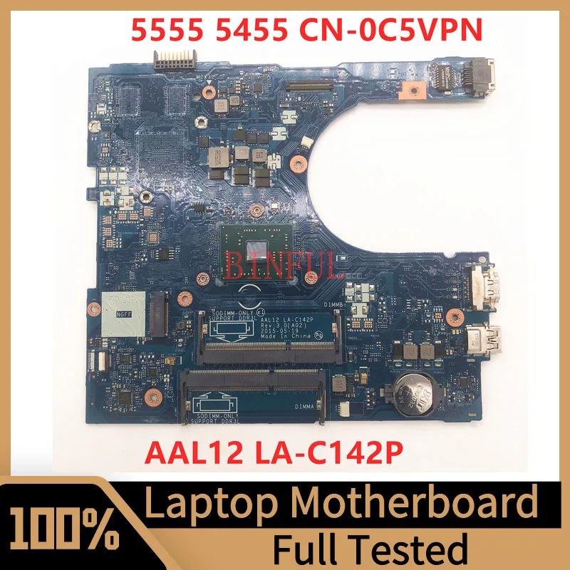 

CN-0C5VPN 0C5VPN C5VPN Mainboard For DELL INSPIRON 5555 5455 Laptop Motherboard AAL12 LA-C142P With E1-7010 CPU 100% Full Tested