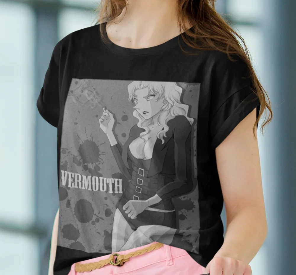 Vermouth Tee Case Closed Tshirt Detective Conan Shirt Black Organization T-shirt