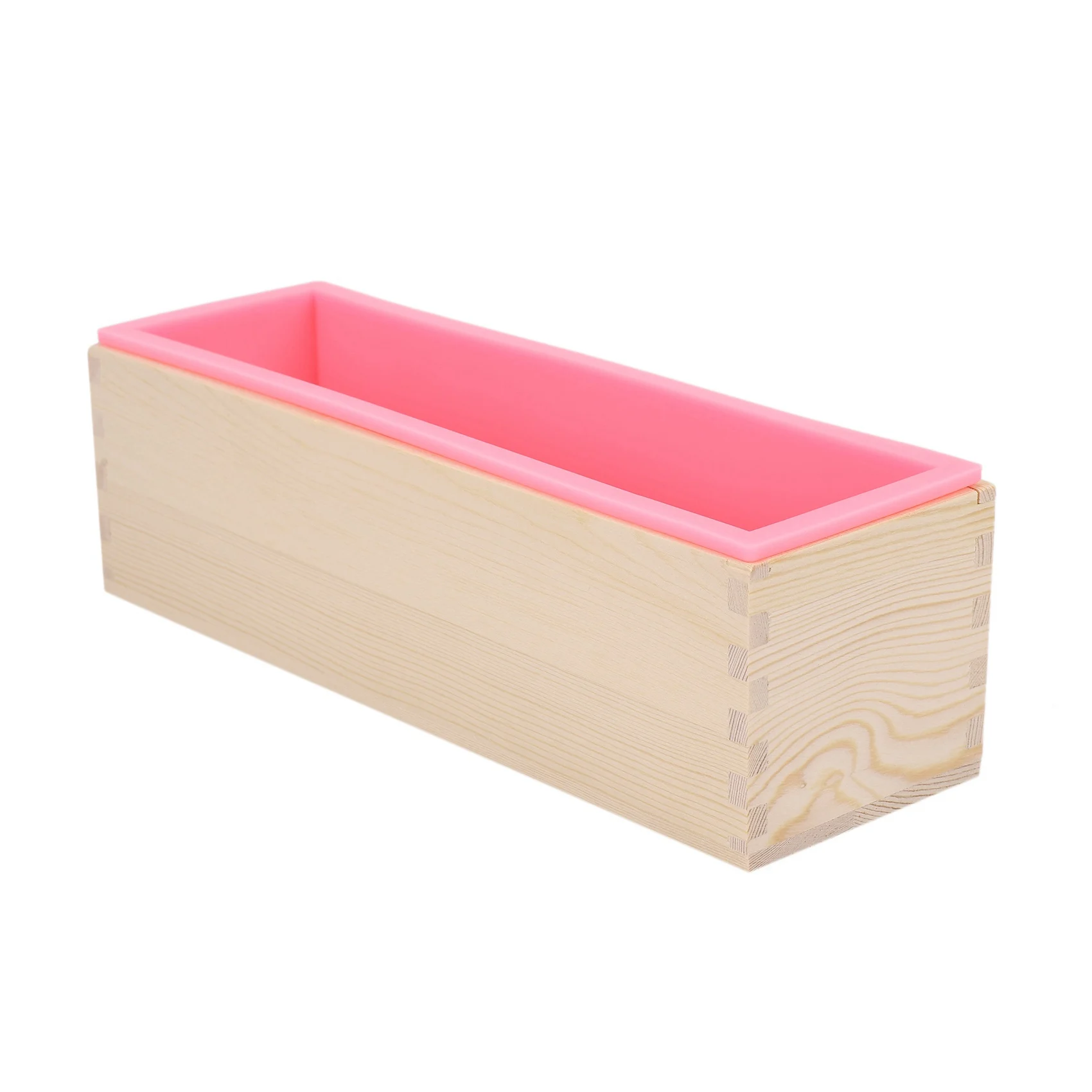 

A36T-4X 1200G Diy Soap Wooden Soap Mold Box Silicone Liner Rectangular Loaf Swirl Soap Mold Tool Diy Soap Candle Mold