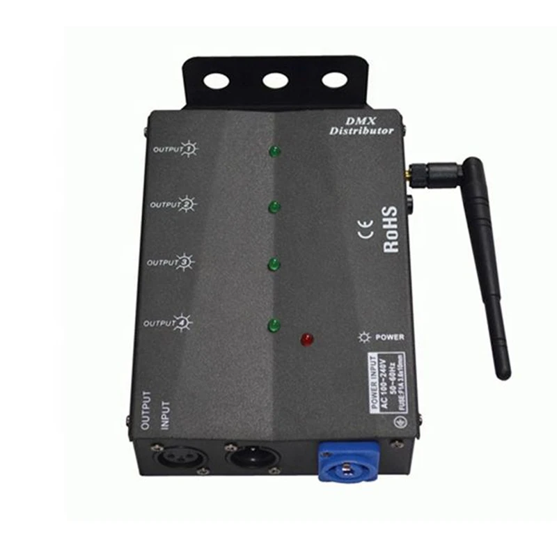 

4-сторонний беспроводной отдельный разветвитель DMX512, распределитель сигнальных данных DMX512/1990, 1 вход, 4 выхода, установка со стороны