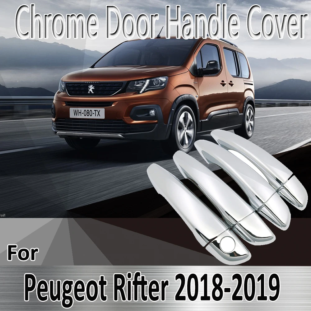 

For Peugeot Rifter Partner 2018 2019 2020 Styling Stickers Decoration Chrome Door Handle Cover paint Refit Car Accessories