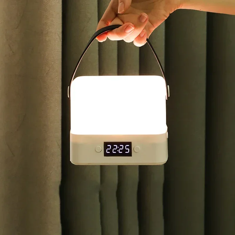 Xiaomi Changing Night Light Remote Control Touch Dimmable Lamp Portable Table Bedside Lamps USB Rechargeable Night Lamp Clock