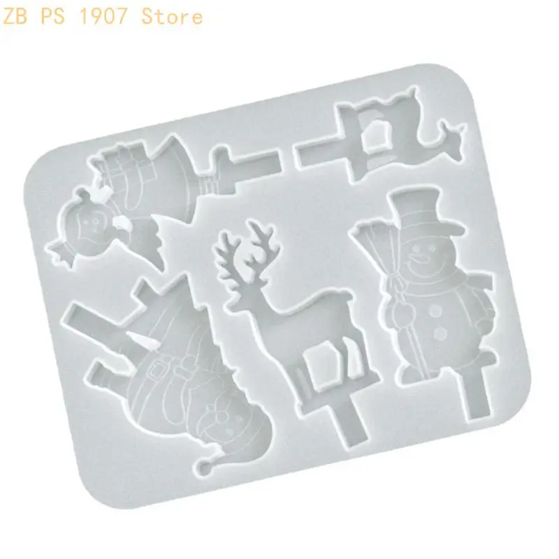 قوالب تماثيل من درجة الغذاء، نسيج من السيليكون على شكل عيد الميلاد لصياغة الزينة ومستلزمات حفلات العطلات 55KA