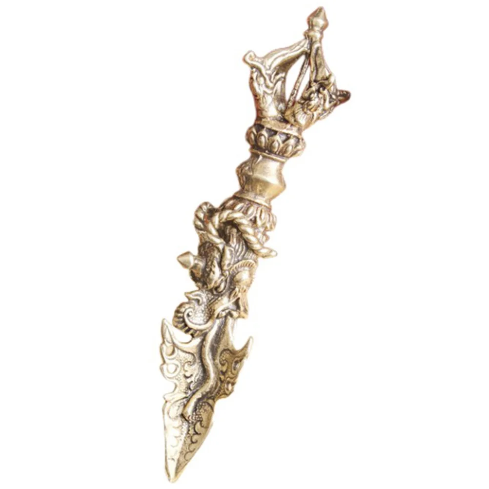 

Mini Brass Vajra Pestle Ornament Small Delicate Sculpture for Home Office Decor Style Metal Craft Gift