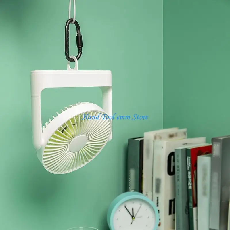 H37F 7'' 4000Mah Mini Desk Fan 4 Speed Desktop Fan Powerful Strong Work Quiet