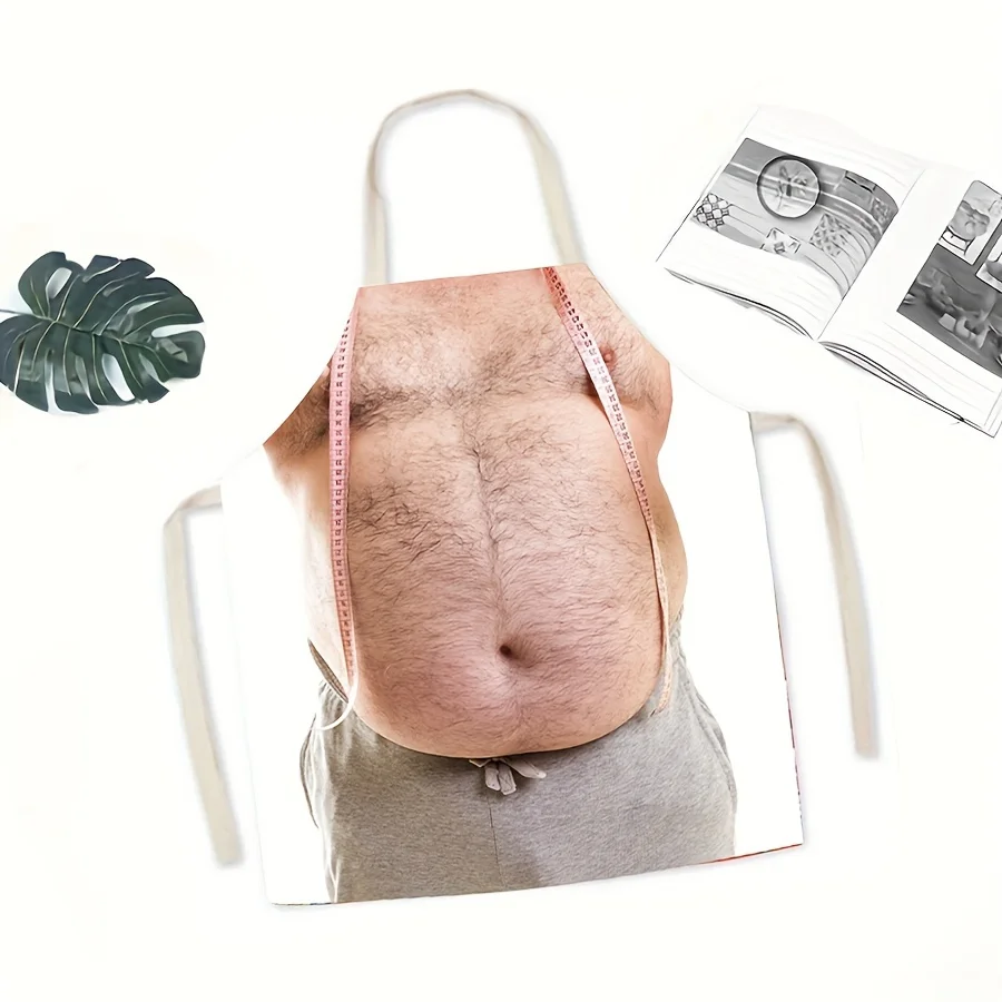 Funny Realistic Belly Apron | Ideal for Cooking & Pranks, Unique Design for Men, Great Gift for Dad and Friends
