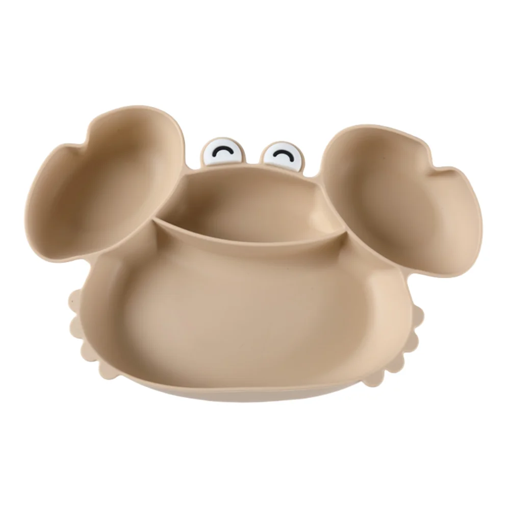

Portable Children Crab Silicone Suction Bowls Flexible Waterproof Baby Compartmentalized Dinner Plate Cartoon Fall-proof
