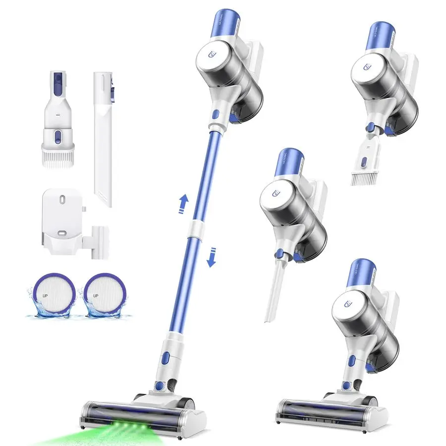 

U10 Ultra Cordless Stick Vacuum Cleaner, 450W Motor, 30KPa Suction, Max 40mins Runtime, AntiTangle Brush, 1L Dustbin Capacity, S