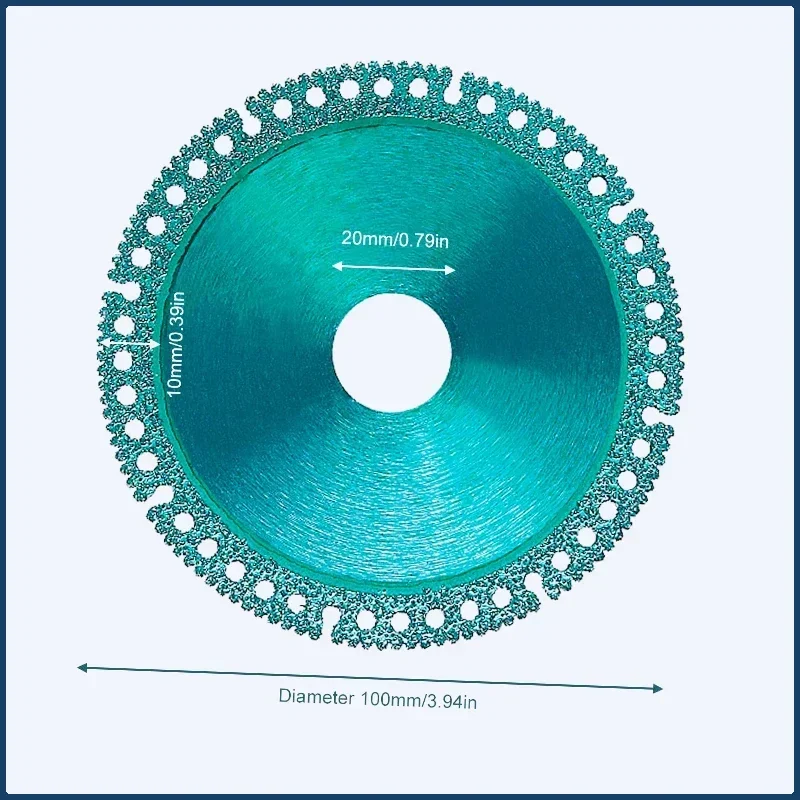 Lâmina de serra ultrafina de 100mm, lâmina de serra de corte multifuncional composta, disco de corte de vidro para azulejo cerâmico para ferramentas de moedor de ângulo