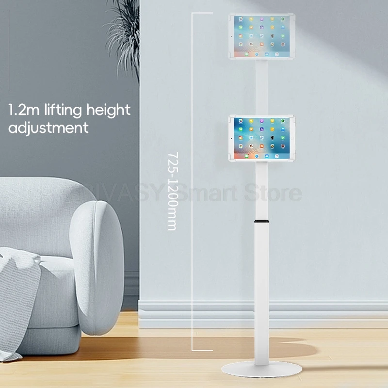 Portable Height Adjustable TV Moving Stand Flat Rablet Bracket Multi Functional Lifting Display Holder for Fitness Commercial