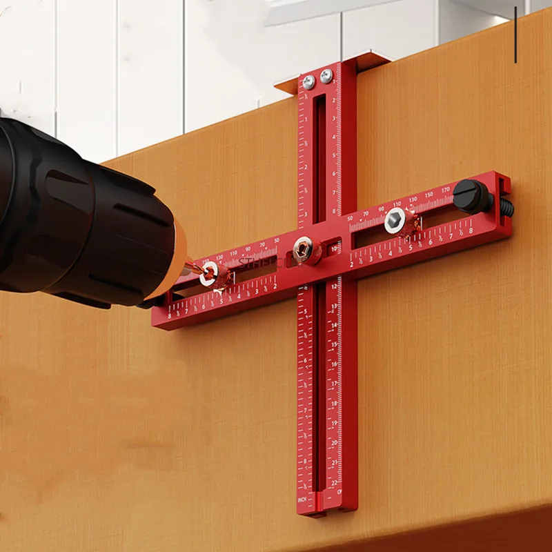 

Adjustable Furniture Drilling Hole Positioning Multi-functional Woodworking Installation Bracket Closet Door Furniture Tool
