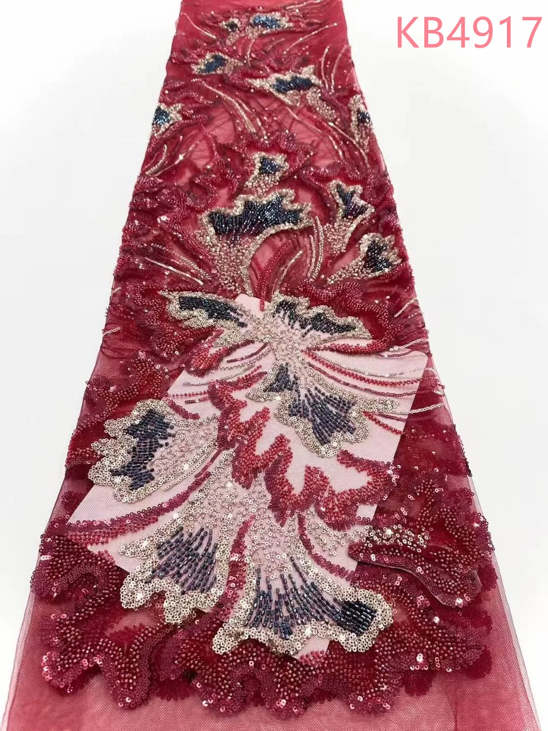 قماش دانتيل أفريقي عالي الجودة 2025 دانتيل أخضر أزرق مخضر قماش نيجيري قماش مطرز فساتين سهرة لحفلات الزفاف KB4917