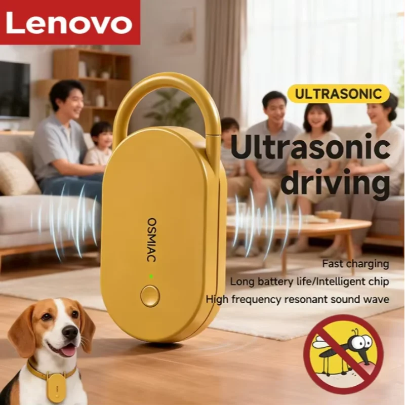 Repelente Ultrassônico Recarregável Lenovo Novo para Mosquitos, Ratos e Pragas com Bloqueio de Cabeça para Casa, Veículo e Camping