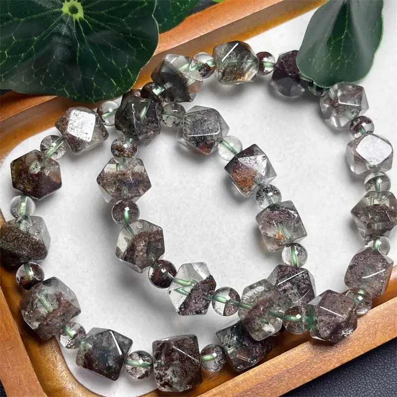 

9-10 мм натуральный красный зеленый садовый кварцевый браслет из бисера Fortune Energy браслет минеральный женский амулет ювелирные изделия подарок 1 шт.