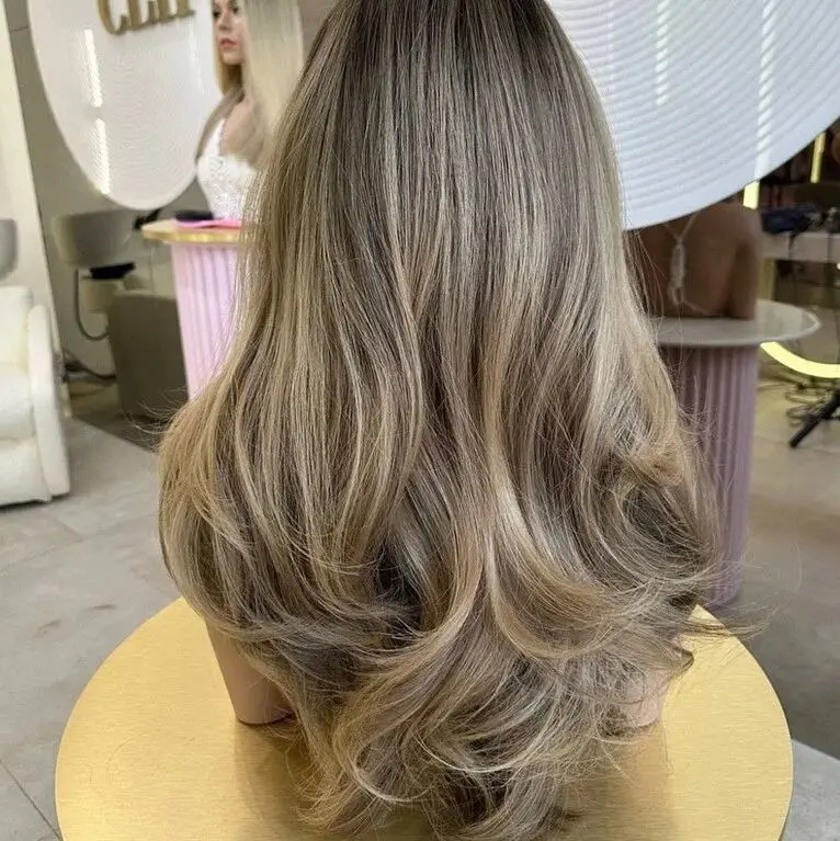 طبقة نمط جديد طبيعي مستقيم تسليط الضوء على ضوء الكرمل البني الاصطناعية الدانتيل أعلى الباروكات المصنع الأصلي رخيصة الباروكات الاستخدام اليومي #5