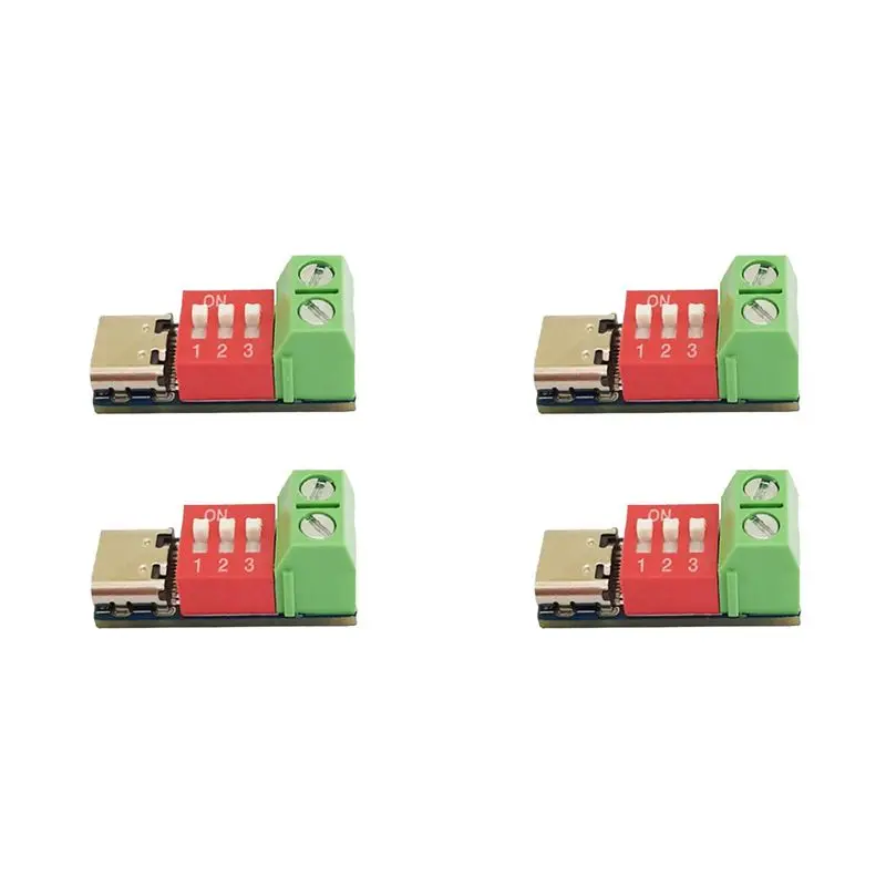 Y50A-4PCS Type-C PD QC Trigger 5V-20V DC Adjustable Voltage Power Module Dial Adjustment Voltage Fast Charging Decoy Module