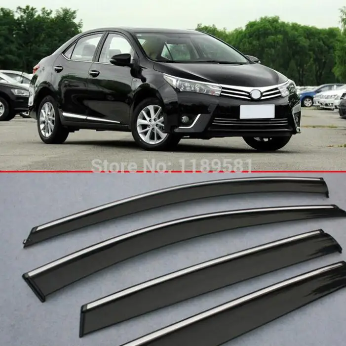 

Window Wind Deflector Visor Rain/Sun Guard Vent For Toyota Corolla 2014 2015 2016 Car Accessories Stickers