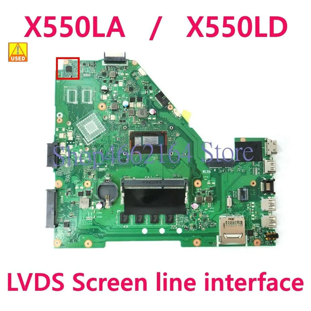 

X550LA LVDS Screen line interface notebook Mainboard For ASUS X550L X550LD Y581L A550L W518L X550LN Laptop Motherboard OK Used