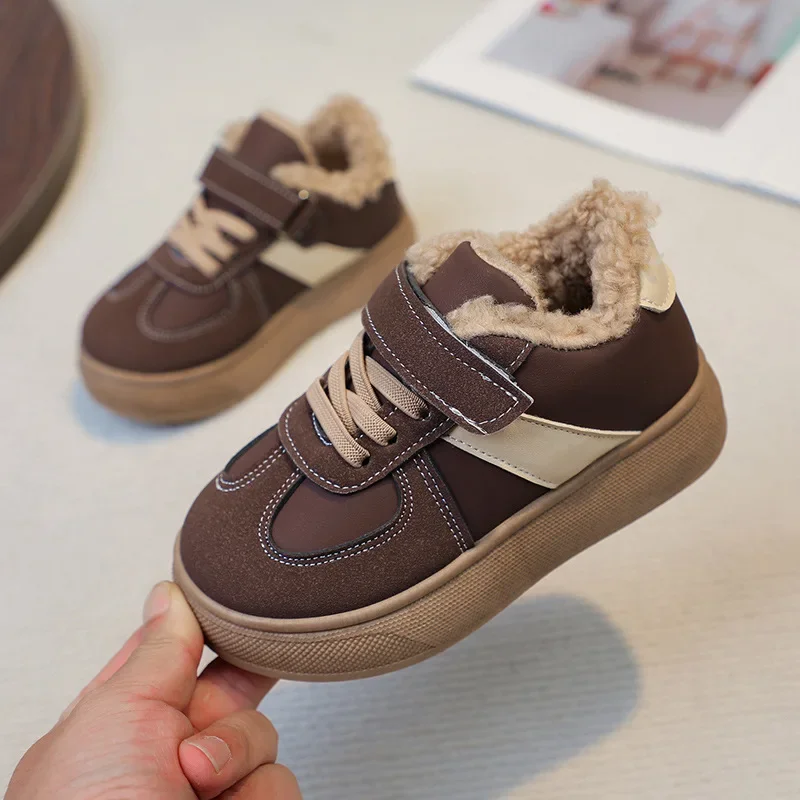 2026 Kids Winter Warm Footwear Fleece Sneakers Cotton Shoes for Boys Waterproof Lamb Wool Snow Boots for Girls