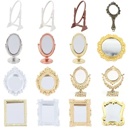 1/12 Dollhouse Miniature Frame Accessories Furniture Miniature Mirror Wall Room Mirror Doll House Mirror