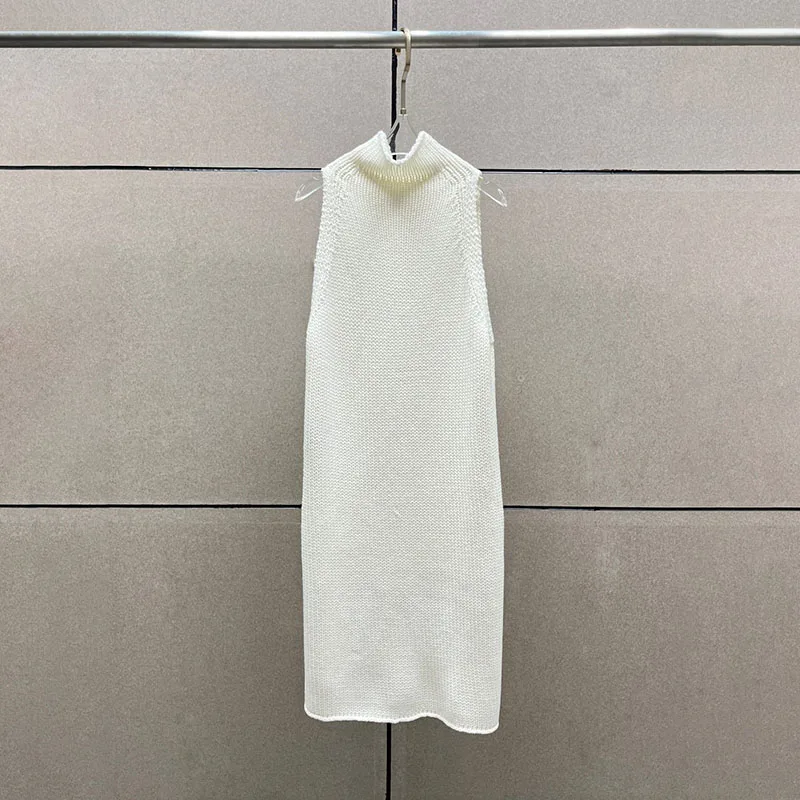 Woman clothingy2k fall and winter high neck knit pullover sleeveless wool Women\'s sweater 2024 loose fashion new crop top women