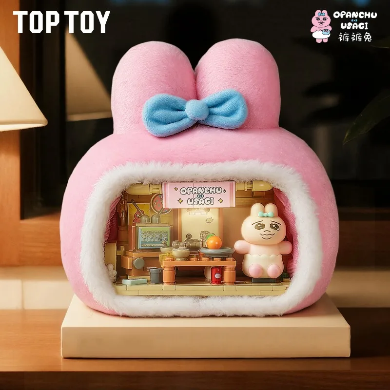 

OPANCHU USAGI Rabbit House Assembly Blocks - Kawaii Anime Cartoon Toy Model Desktop Ornament Children's Holiday Gifts
