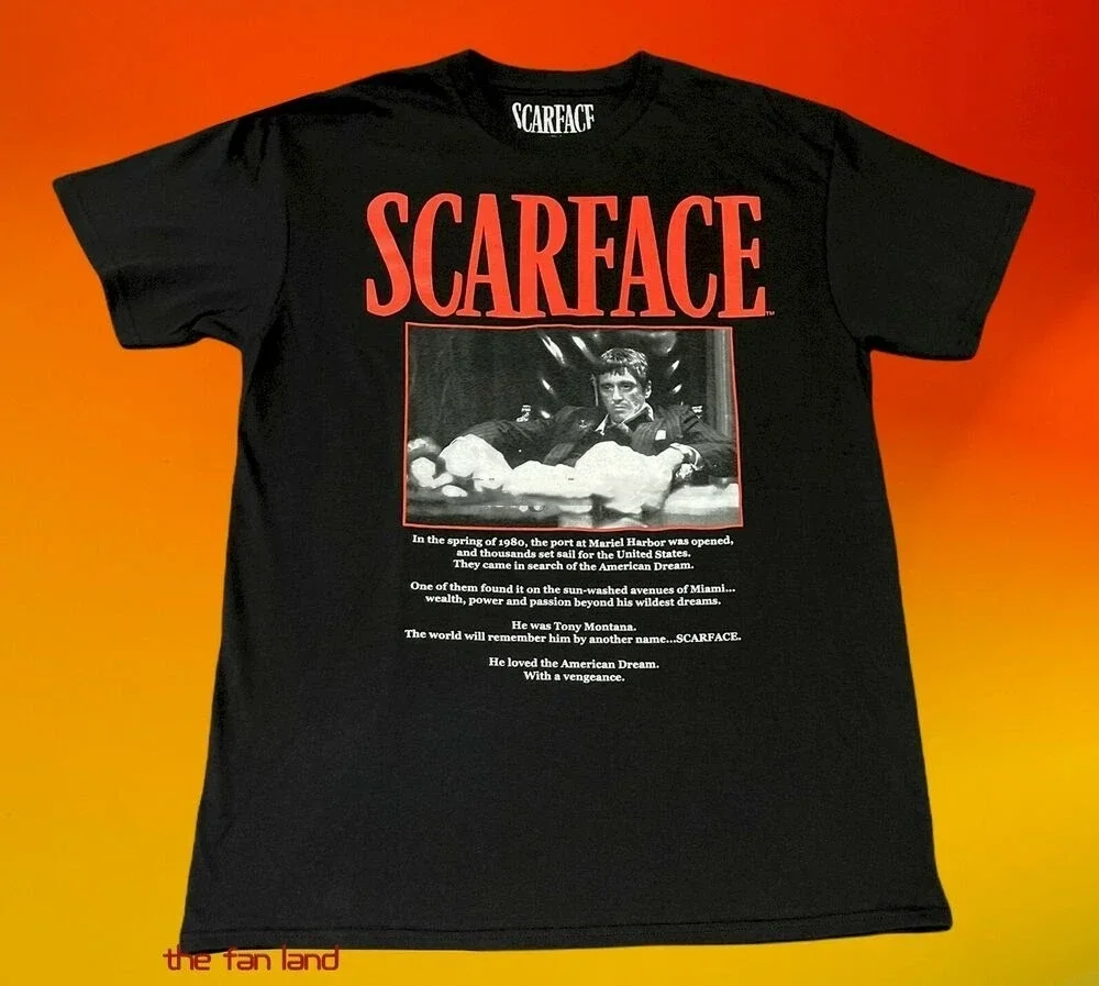 New Scarface Tony Montana Al Pacino 1983 Black Vintage Classic T-Shirt