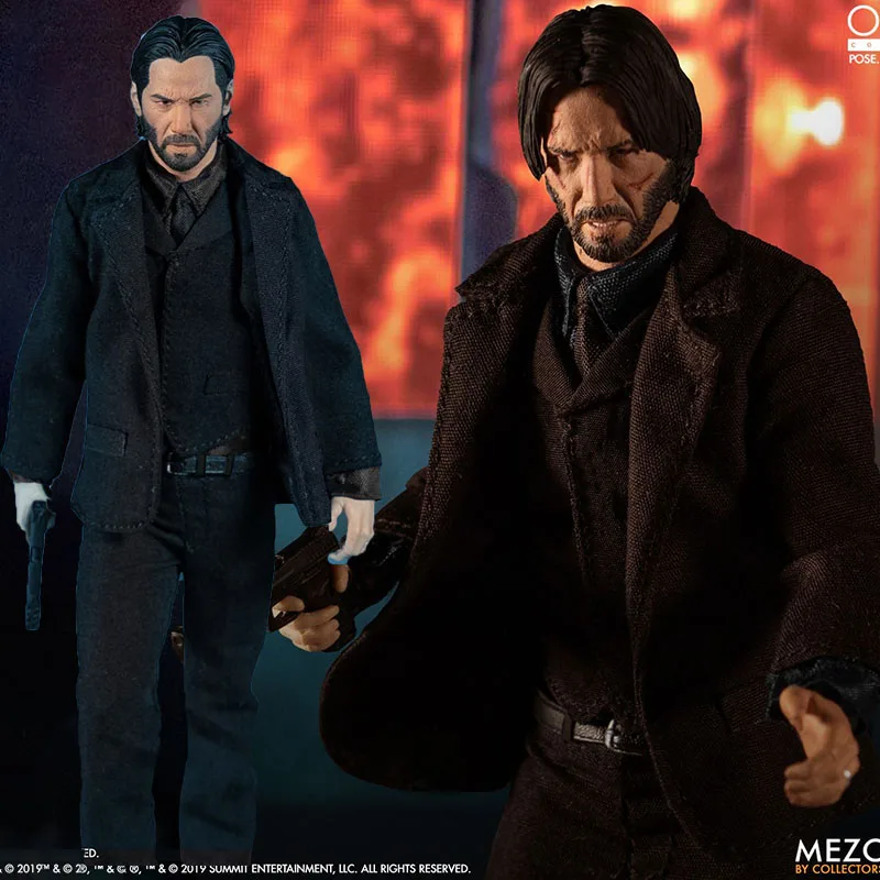 

Original Mezco 1/12 Scale Collectible Male Killer Keanu Reeves 6Inch Action Figure Full Set Model Toys CHAPTER 2 DELUXE EDITION