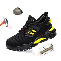 2024 Work Safety Shoes Men Black Shoes Safety Boots for Men Indestructible Work Sneakers Protective Steel Toe Shoe zapatos mujer