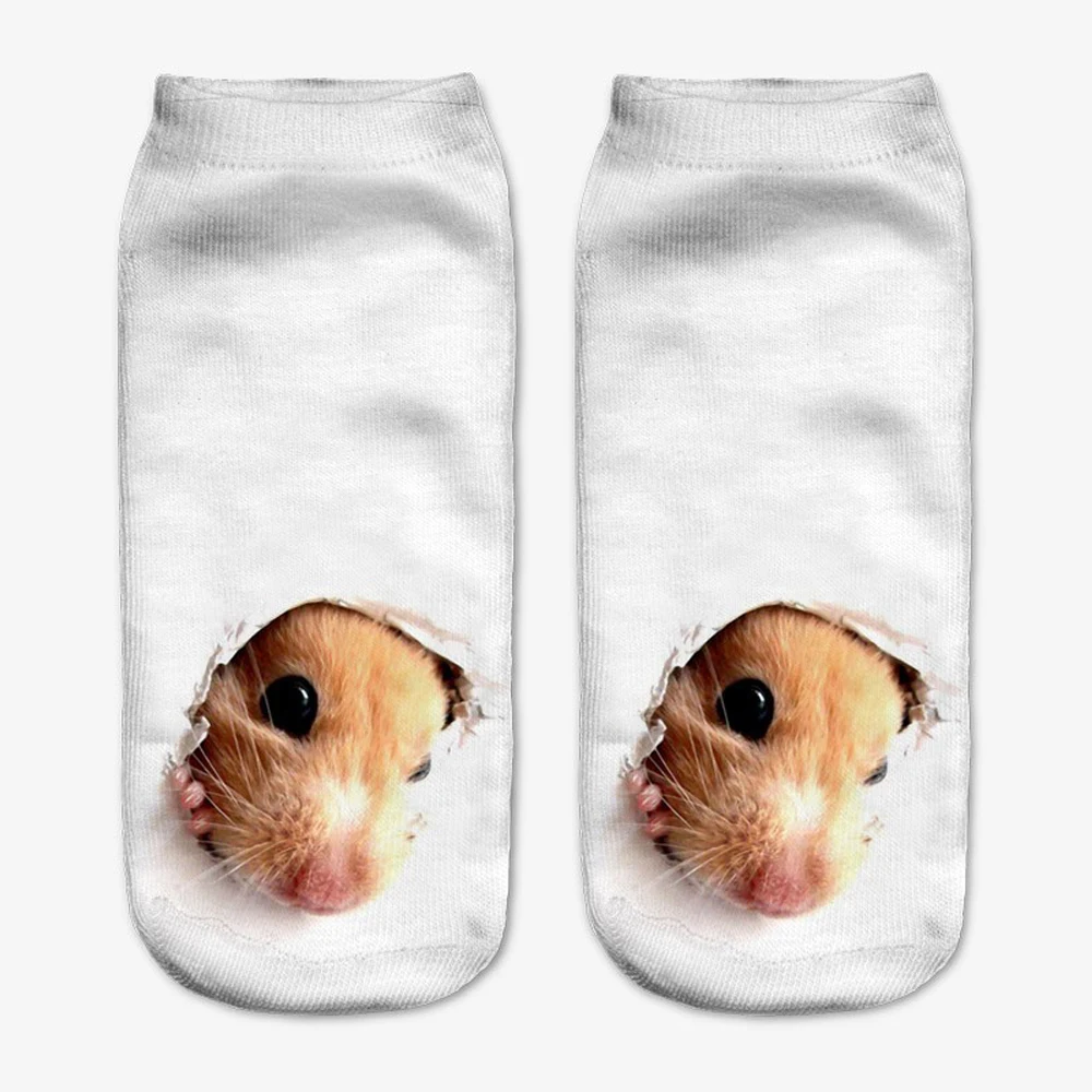 Fashion Animal Socks 3D Printed Funny Kawaii Women Cute Pets Fitness Hamster Sokken Many Style Cool Dropship