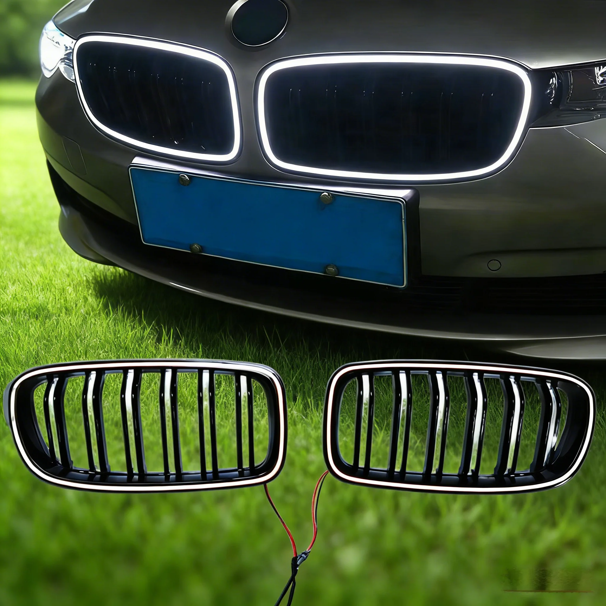 

Передняя решетка радиатора для BMW 3-Series F30 F31 F35 320i 325i 328i 330i 335i 2012-2019, верхний бампер, сетка капота со светодиодной подсветкой