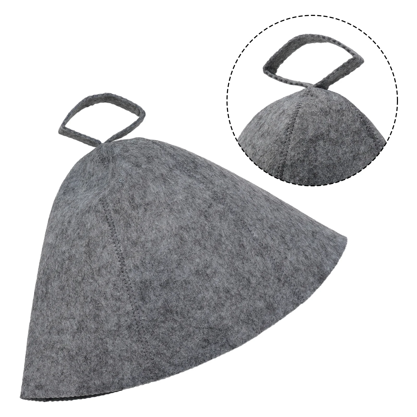 Wool Cap Sauna Hat Felt Foldable Grey Porosity Protection Shower Soft Solid Spa Bath 1pcs 27.6*9.1inches Brand New