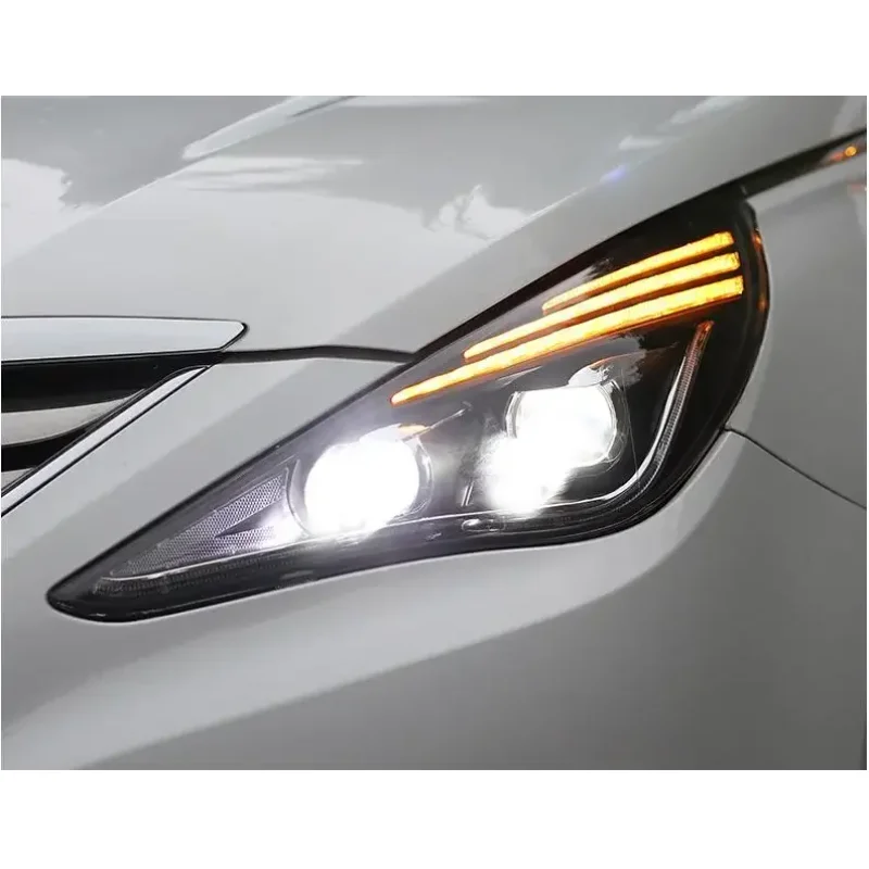 Nowość Reflektory LED do Sonata YF Sonata I45 Angel Eyes LED reflektor 2009 do 2014 rok Typ Do Hyundai