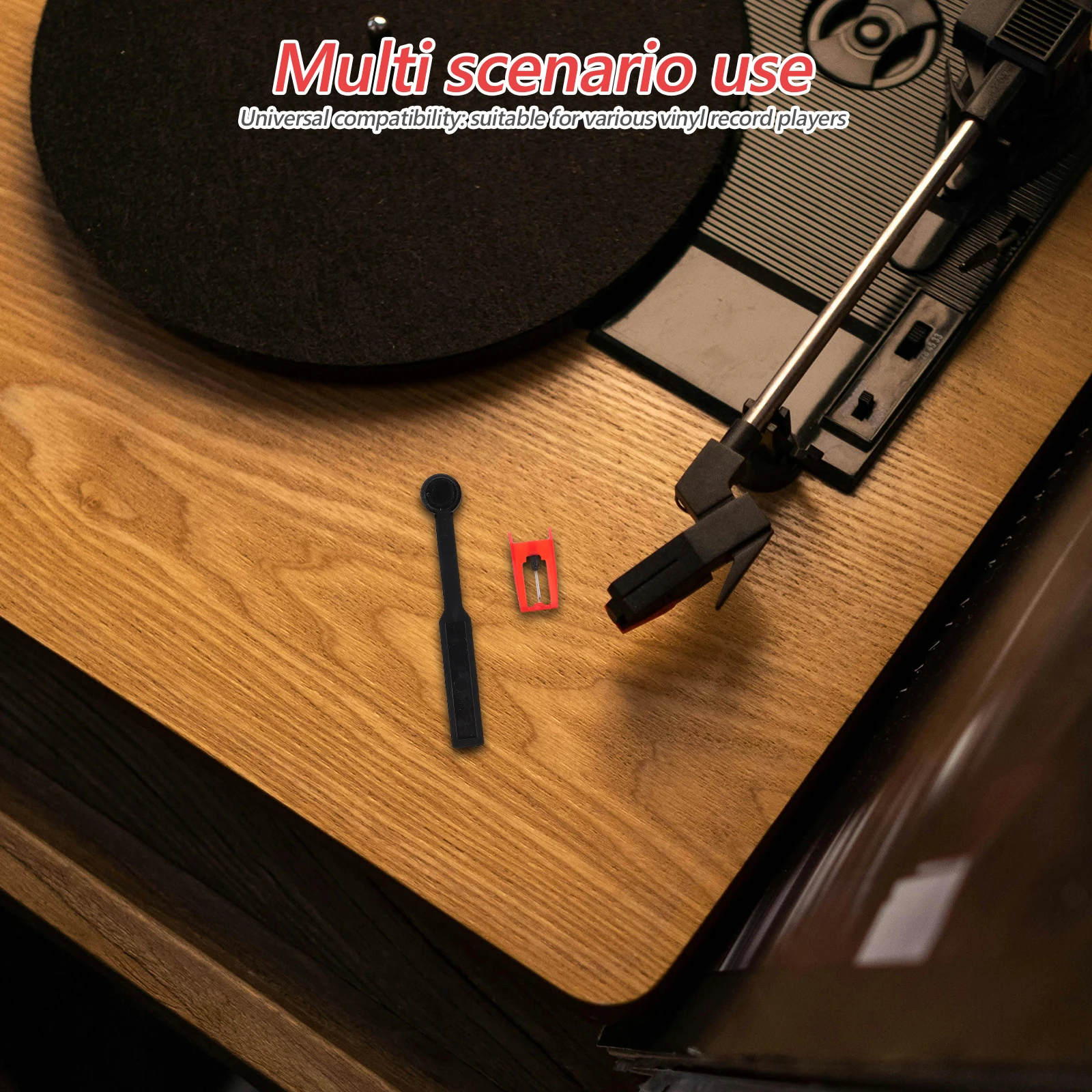 

Vinyl Turntable Stylus Set Diamond Record Player Needles Nonmagnetic Replacement Brush for Phonograph Black Gl DJ Equipment