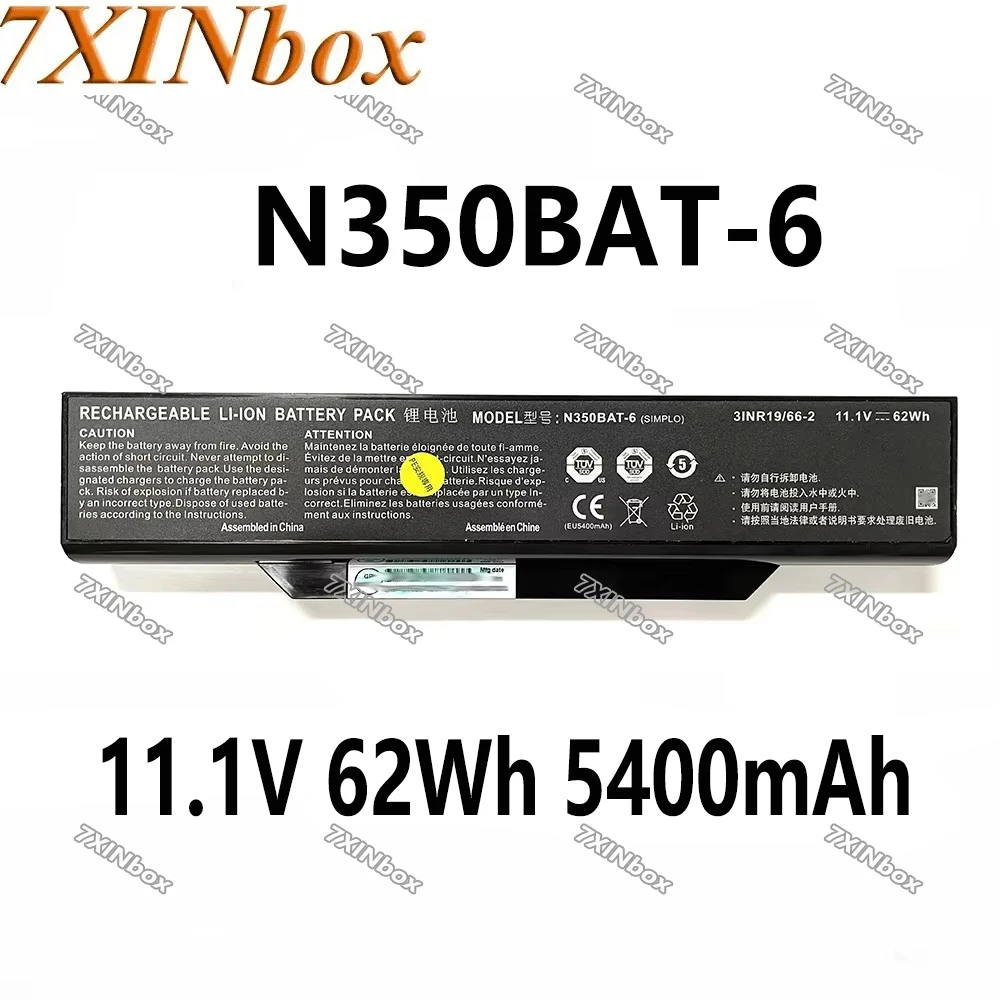 

7XINbox N350BAT-6 N350BAT-9 11.1V 62Wh 5400mAh Laptop Battery For Clevo N350DV N350DW Series 6-87-N350S-4D7 6-87-N350S-4D8