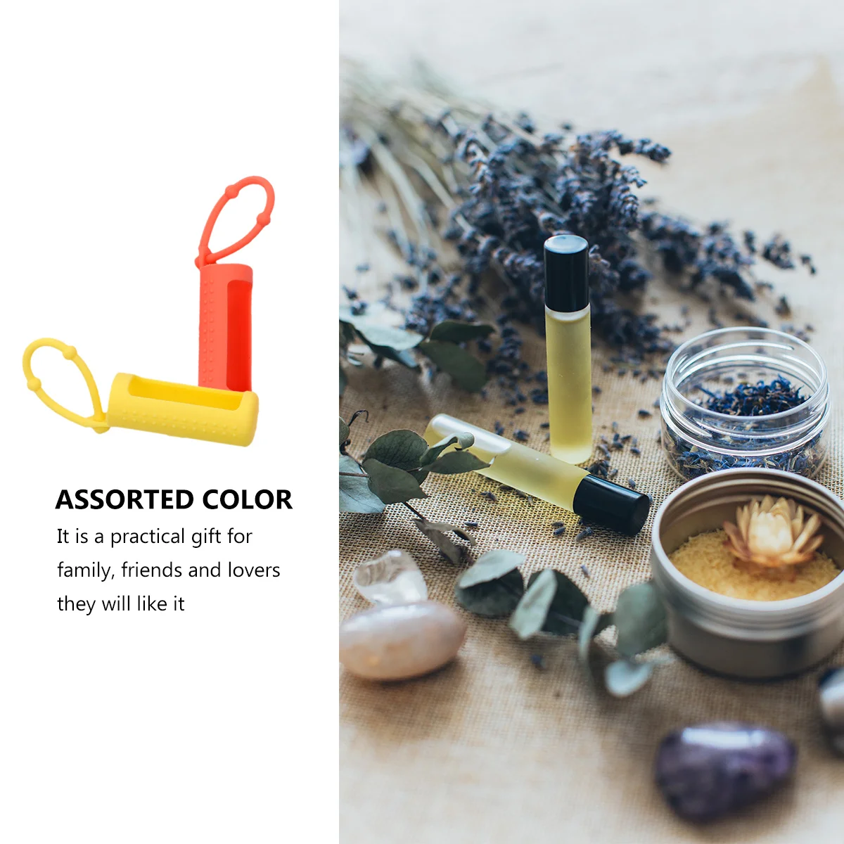 

12Pcs Silicone Bottle Holder Protective Cover for Essential Oil Bottles Fade Resistant Vibrant Colors Easy to Carry for Airplane