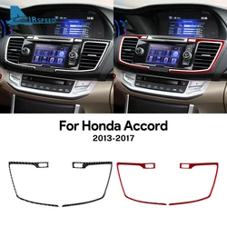 Real Soft Carbon Fiber For Honda Accord 2013 2014 2015 2016 2017 LHD Car Central Air Vent Outlet Frame Interior Trim Accessories