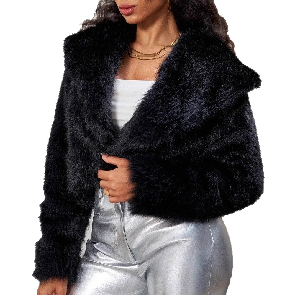 เสื้อโค้ทขนมิงค์สำหรับผู้หญิง ฤดูหนาว ปี 2025 ขนยาว หนา อุ่น พร้อมซับในขนสัตว์ ป้องกันลม แบบเปิดตะเข็บ  เสื้อโค้ทขนสัตว์รักษ์โลกสำหรับผู้หญิง