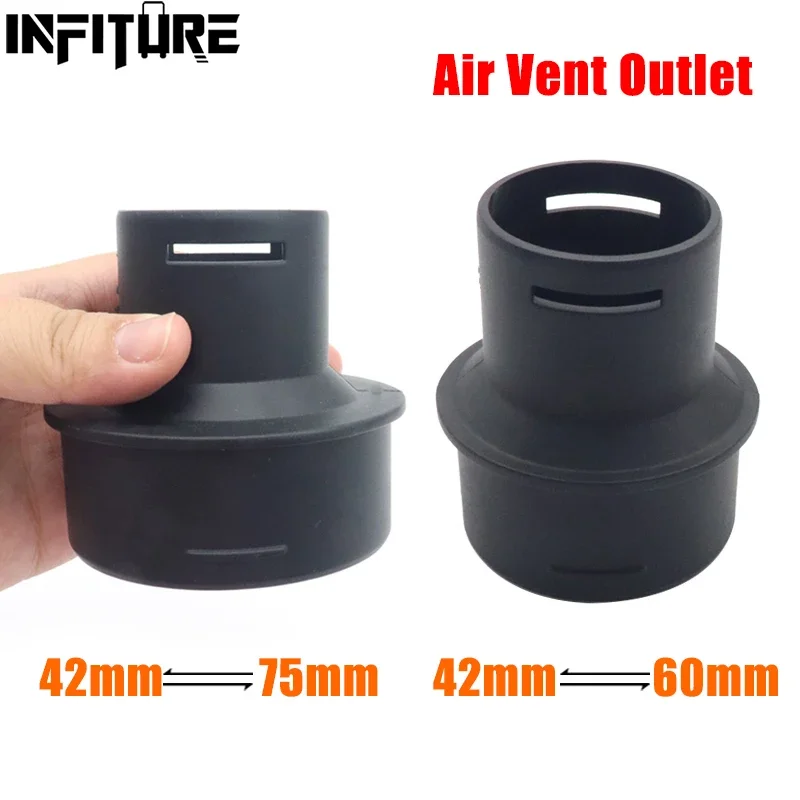 42mm to 75/60mm Car Diesel Parking Heater Duct Ducting Pipe Joiner Connector Air Vent Outlet Connector Black