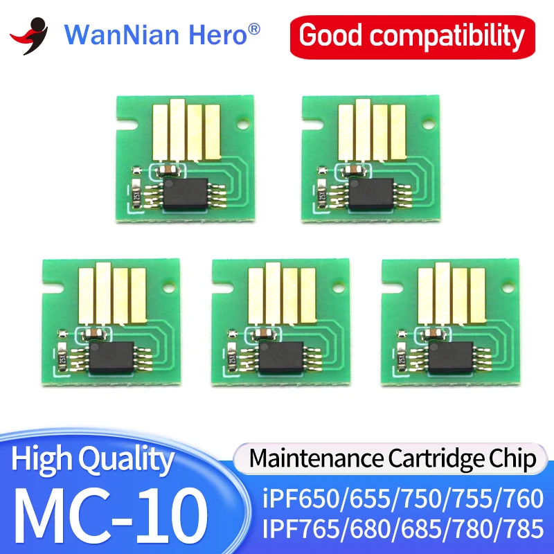 5pcs MC-10 Maintenance box Chip For Canon iPF650 iPF655 iPF750 iPF755 iPF760 iPF765 iPF680 iPF685 iPF780 iPF785 Maintenance chip