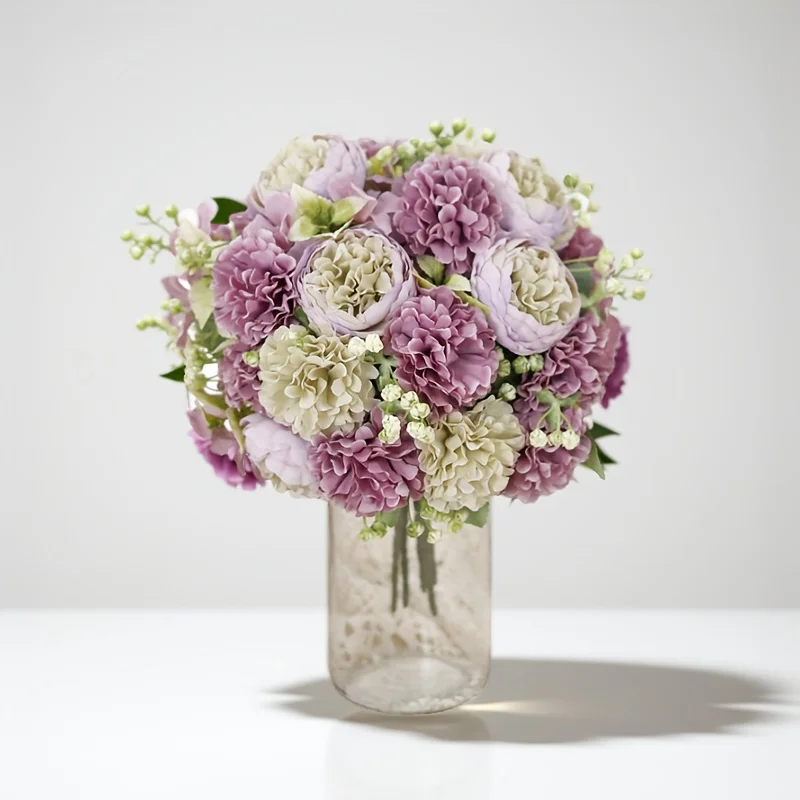 6 رؤساء الكلاسيكية الكوبية الفاوانيا زهرة اصطناعية محاكاة المنزل الزفاف باقة الزفاف وهمية عيد الميلاد هدية عيد الحب #1