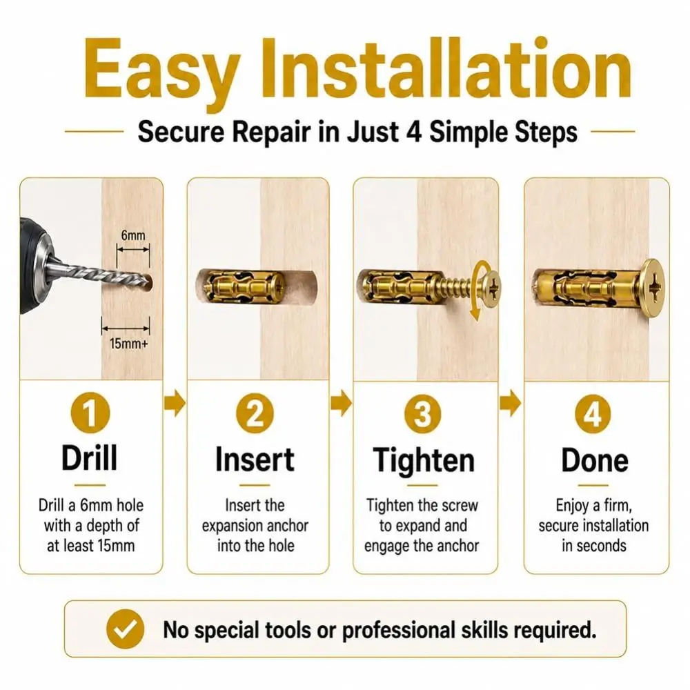 New 6×14mm Self Tapping Screw Short Serrated Hinge Repair Screw Metal Drywall Drilling Plug Wall Drilling