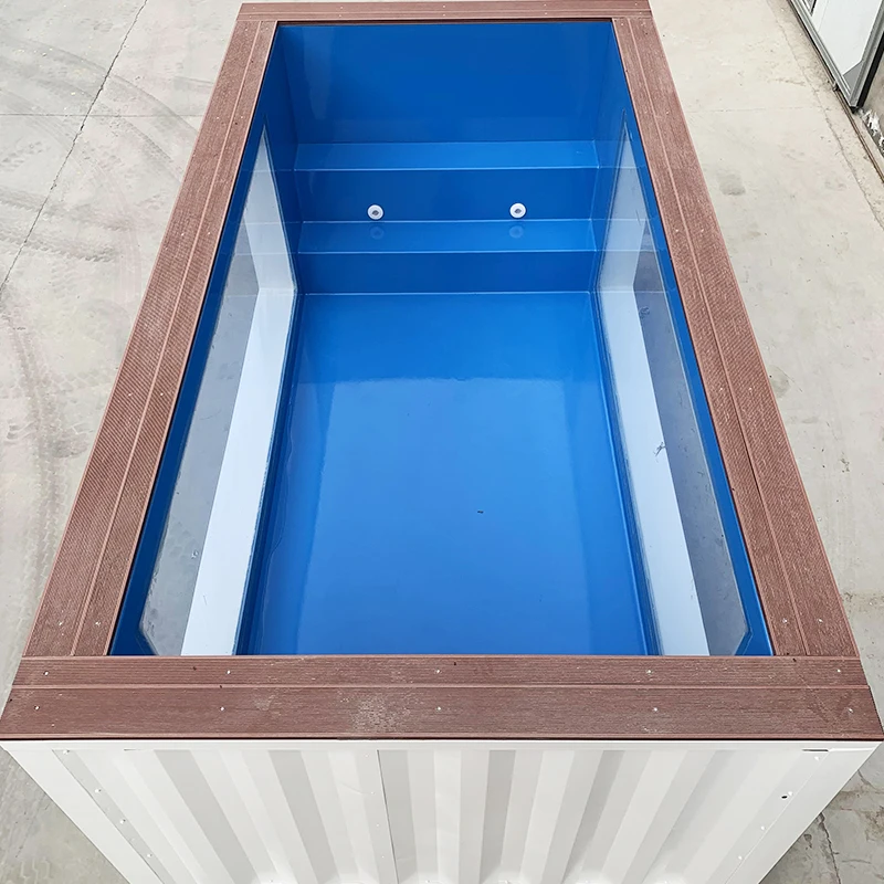 Container Swimming Pool Modular Customizable Steel Structure Above Ground Outdoor Pool Commercial Hotel Rooftop Application