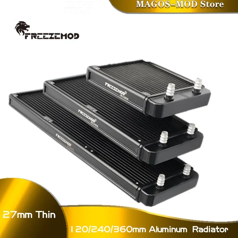 FREEZEMOD Aluminum Water Cooling Radiator 120/240/360mm For Computer Inlet/Outlet ROHS Certification System Heatsink SR-L120F10