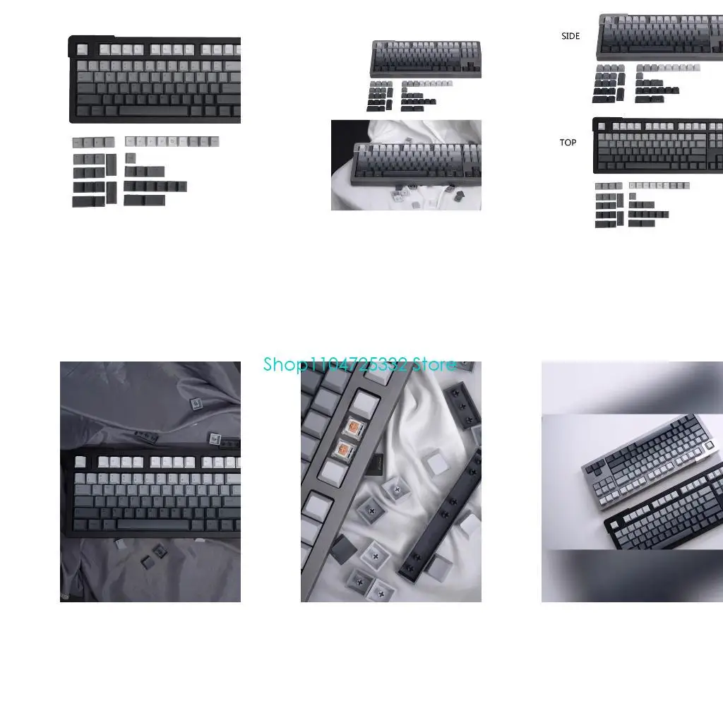 P5EA 125 Keyboard Keycap CherryHeight Thermal Sublimation Gray Gradient Keycaps