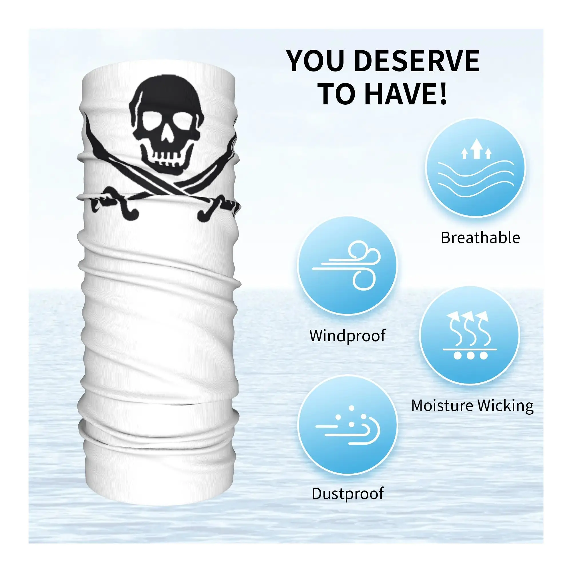 قراصنة الكاريبي باندانا غطاء الرقبة المطبوعة التفاف وشاح دافئ الدراجات وشاح المشي لمسافات طويلة الصيد للرجال النساء الكبار كل موسم